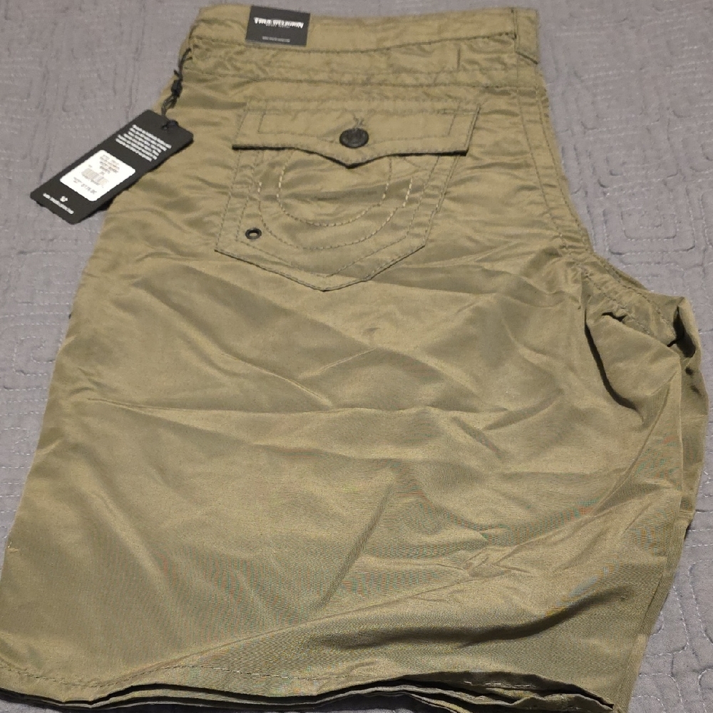 True Religion Khaki Cargo Shorts